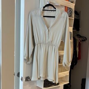 Aritzia Light Sage Green Long Sleeve Mini Dress